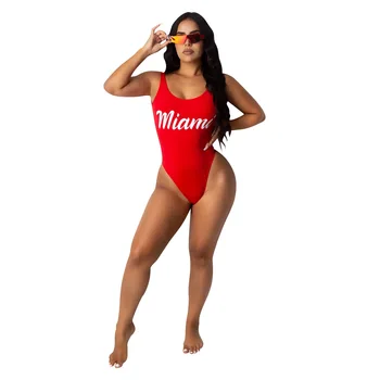 Seksualus vientisi maudymosi kostiumėlį, Kietas Laišką Miami maudymosi Kostiumėliai Moterims, Backless Brazilijos Monokini Maudymosi Kostiumas XXL Paplūdimio Plaukimo Kostiumas