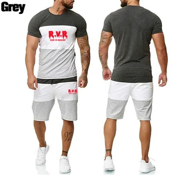 Sekti pavyzdžiu vyrų 2020 vyriški drabužiai, sportinė apranga atitiktų tinkamumo vasaros siūti spausdintus vyriški šortai + T-shirt vyrų kostiumas 2-piece la