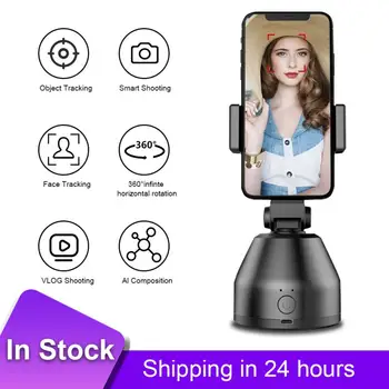 Selfie Stick Smart AI Gimbal Asmens Robotas Operatoriumi 360°Auto Rotacija Veido Sekimo Mobiliojo Telefono Stovas Mobilaus Telefono
