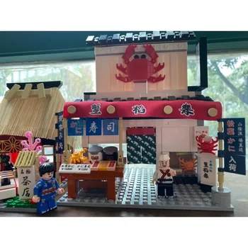 Sembo Blokai Miesto Architektūra Japonija Sakura Gatvės Osaka Aštuonkojai Kamuolius Takoyaki Restoranas, Parduotuvės Peržiūrėti Mini Blokų Pastato Žaislai