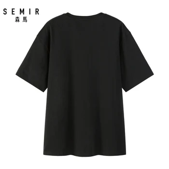 SEMIR Trumpas rankovės marškinėliai vyrams 2020 m. pavasarį naujas round kaklo print dugno medvilnės marškinėlius žmogui slim marškinėlius