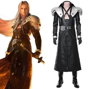 Sephiroth Cosplay Final Fantasy VII: Remake Kostiumas Tranšėjos Paltai Apranga Suaugusių Vyrų Helovinas Karnavaliniai Kostiumai