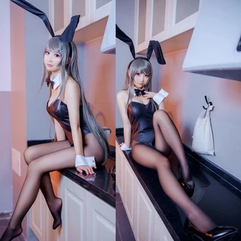 Sexy Anime Sakurajima Mai Cosplay Kostiumas Helovinas Moterys Juoda Jumpsuit Rascal Nėra Svajonė Bunny Mergina Senpai COS