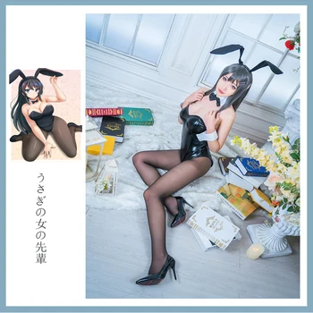 Sexy Anime Sakurajima Mai Cosplay Kostiumas Helovinas Moterys Juoda Jumpsuit Rascal Nėra Svajonė Bunny Mergina Senpai COS