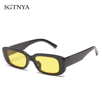 SGTNYA naujas mados mažas rėmo akiniai nuo saulės vyrams ir moterims tendencija akiniai nuo saulės stačiakampio formos akinius UV400