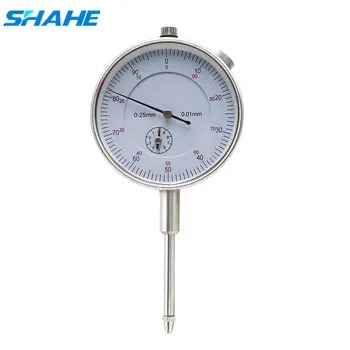 SHAHE 0.01 mm 0-25 mm Metrinis Dial Indikatorius su nugaros rankena matuoklį 0-25 mm matuoklį rodiklis, matavimo įrankiai