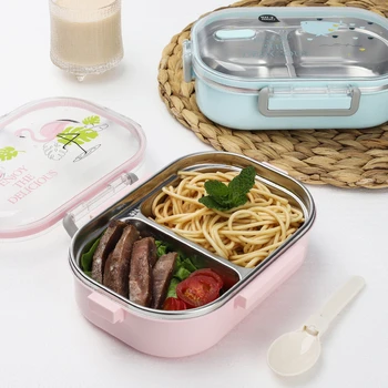 SHAI Mikrobangų Maisto Konteineris Nešiojamas Japonijos Priešpiečių Dėžutė Su Kupė Stalo 304 Nerūdijančio Plieno, Vaikai Bento Dėžutė