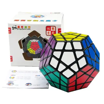 Shengshou 3x3 Megaminxeds Kubo Juoda Balta Lipdukas 3x3x3 Magic Cube 3Layer Greitis Kubo Profesinės Įspūdį Žaislas Vaikams