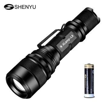 SHENYU High Power LED Žibintuvėlis Taktinis Vandeniui USB 18650 Įkraunamas Žibintuvėlis T6 Linterna Kempingas, Žygiai