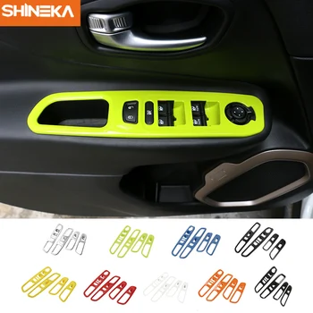 SHINEKA ABS Automobilio Interjero Langų Pakėlimo Mygtuką Perjungti Apdaila Padengti Apdailos Lipdukai 