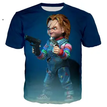 Siaubo Filmas Chucky marškinėliai 3D Spausdinimo marškinėlius kietas Vyrų, Moterų Atsitiktinis Streetwear hip-hop Ropa hombre 2019 drabužius harajuku Viršūnės