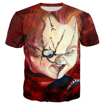 Siaubo Filmas Chucky marškinėliai 3D Spausdinimo marškinėlius kietas Vyrų, Moterų Atsitiktinis Streetwear hip-hop Ropa hombre 2019 drabužius harajuku Viršūnės