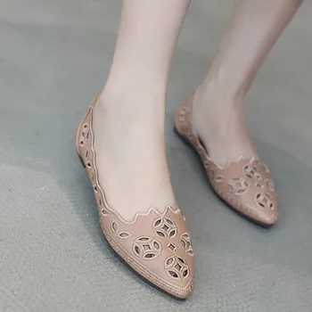 SIKETU batus moteris butas sandalai PU Nauja Europa ir Amerika Moterų batai Siuvinėjimo siūlai Nurodė, Tuščiaviduriai butas Vieną batai