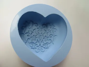 Silikono Formų Širdies Shpae Gėlių antspaudas modelis Muilo Pelėsių 