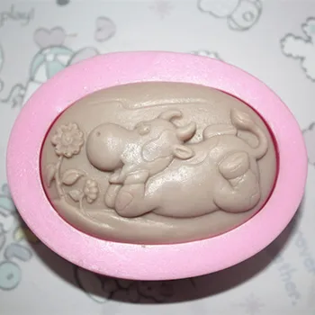 Silikono muilo pelėsių C246 karvė ovalo formos minkštas tortas šokolado molio pelėsių didmeninė pelėsių įrankiai