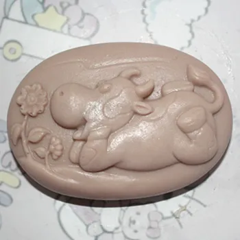 Silikono muilo pelėsių C246 karvė ovalo formos minkštas tortas šokolado molio pelėsių didmeninė pelėsių įrankiai