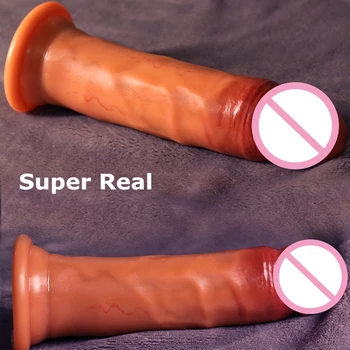 Silikono Realistiškas Penis Dildo su realiais Apyvarpės Sekso Varpos Siurbimo Taurės Vibratorių Moterų Masturbacija Lesbiečių Sekso Žaislai