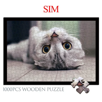 Sim mediniai Galvosūkiai 1000 Vienetų katės Modelio Nuotraukos, Galvosūkiai, Dėlionės, Žaislų Švietimo Žaislas Suaugusiųjų Vaikų Švietimo Žaislas