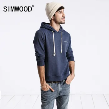 SIMWOOD Megztiniai vyrams vientisos spalvos atsitiktinis hoodies 2020 m. pavasarį naujas išsiuvinėti gobtuvu megztinis poilsiu hoodie plius dydis 180211