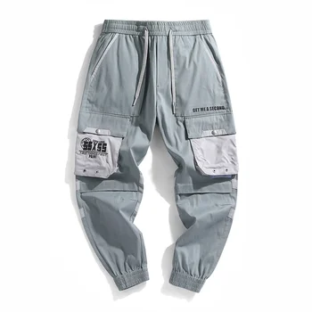SingleRoad Mens Krovinių Kelnės Vyrams Mados 2021 Žalia Baggy Šoninių Kišenių Poilsiu Hip-Hop Japonijos Streetwear Kelnės Kelnės Vyrams