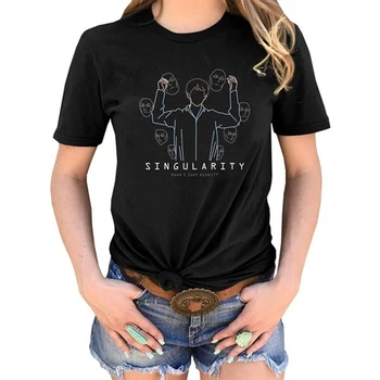 Singularity moteriški Marškinėliai aš Praradau Save Juokingas Laiškas Spausdinti Kaukė Grafinis Tee Moterims Topai Trumpas Rankovės Medvilnės T Shirts