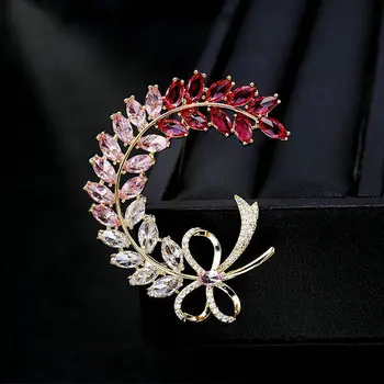 SINZRY elegantiškas kubinis cirkonis bowknot gėlių šviečia sagės pin madinga skara sagtis papuošalai aksesuaras moteris