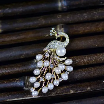 SINZRY goegous natūralių gėlavandenių perlų cirkonis phoenix kūrybos šviečia sagė pin lady papuošalai aksesuaras