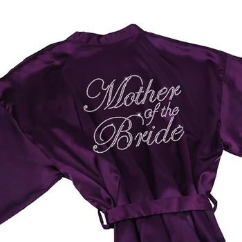 Sisbigdey royal purple Nuotakos Šalis Satino Apsiaustai su kalnų krištolas Kristalai titels Bridesmaid kimono skraiste moterų vestuvių dovana