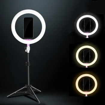 SITOOSHE LED Šviesos, Kamera, Foto/Studijos/Vaizdo Žiedas 3200K Šviesos-5500K Fotografijos Pritemdomi Žiedas Lempa, skirta Iphone/Samsung/Xiaomi