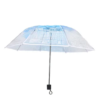 Skaidraus plastiko PVC skėtis Tris Lankstymo saulėtą lietingą kūrybos skėtis namas skėtis