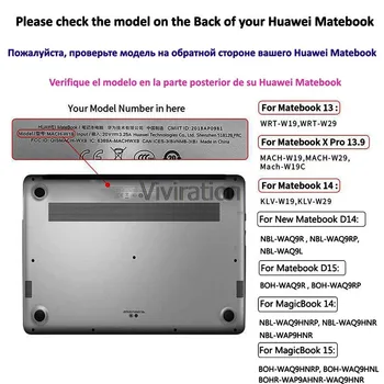 Skaidrus Atveju, Huawei Matebook D14 Naujų 2020 m. Matebook D15 BOH-WAQ9RP / WAQ9R Mate D 15 Nešiojamas Reikmenys, Sunku Spaudinių Shell