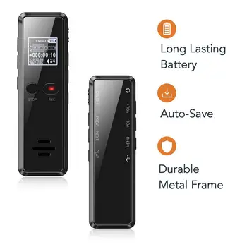 Skaitmeninis Diktofonas Įkrovimo Įrašymo Pen LCD Skaitmeninis Garso Diktofono Įrašymo Telefoną, MP3 Grotuvą, Built-in Mic V90