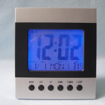 Skaitmeninis LED foninio Apšvietimo Valdymo Balsu Žadintuvas Temperatūra Data Stalas Balso Kontrolės Laikrodis Namų Dekoro