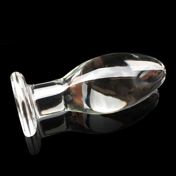Sklandžiai, stiklinis analinis kaištis skaidraus stiklo butt plug analinis dilator didžiulis kamuoliukų analinis prostatos masažas sekso žaislai poroms
