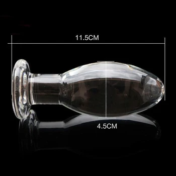 Sklandžiai, stiklinis analinis kaištis skaidraus stiklo butt plug analinis dilator didžiulis kamuoliukų analinis prostatos masažas sekso žaislai poroms