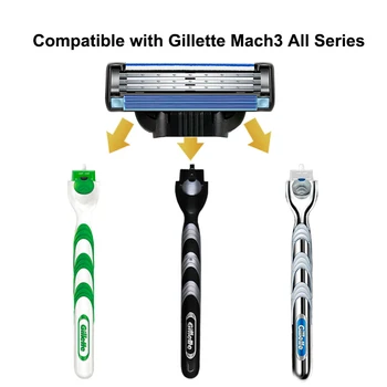 Skutimosi Skustuvų Peiliukai, Skirti Gillette Mach 3 Straight Razor Turėtojas Skustuvas Veido Kasetės Keičiamos Galvutės Skustis Barzda Priemonės Vyrams