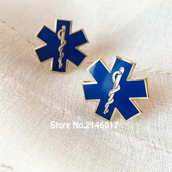 Slaugos Greitosios pagalbos Rankogalių segtukai Mėlyna Emalį Ryšius Baras Gyvatės Simbolis Metalo Žvaigždės Gyvenimo Cufflink Paramedic-Geležies Gydytojas Susieti Įrašai