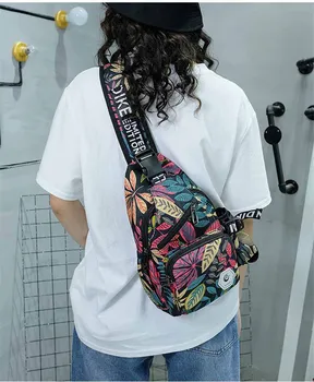 Sling bag Krūtinės Pack Universalus Moterų Crossbody Pečių Maišą Kelionės Žygiai Daypack Viršelio Spausdinama