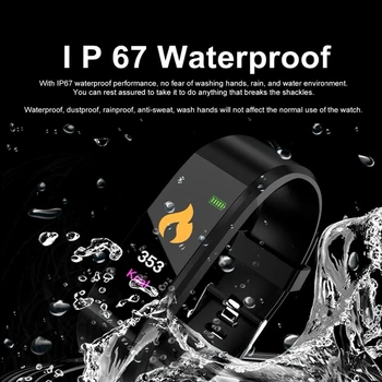 Smart Apyrankės ip68 Vandeniui Fitness Tracker Rankogaliai kraujospūdžio Matavimas, Širdies ritmo Monitorius 