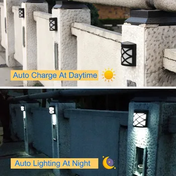 Smart Europos ir Amerikos stiliaus saulės sienos lempos tvora lempos klasikinio stiliaus 6LED šviesos reguliavimo tipas