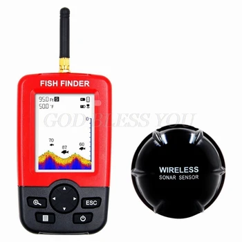 Smart Nešiojamų Gylis Žuvų Ieškiklis su 100M Belaidžio Echolotai Jutiklis Aido geresnį LCD Fishfinder Ežero Jūros Žvejybos Sūraus vandens