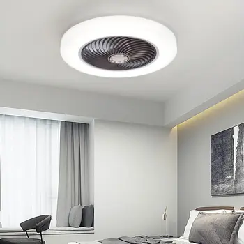 Smart ventiliatorius gerbėjai su šviesos nuotolinio valdymo miegamasis dekoro elementas lempos 52cm oro Nematomas, Geležtės, Ištraukiamas Silent