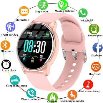 Smart Watch Moterų Pedometer Širdies Ritmo Smartwatch Kraujo Spaudimo Monitorius Vandeniui Laikrodžiai Vyrams Skambinti, Priminti, Palaiko Telefono