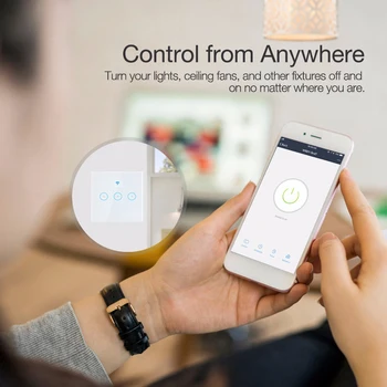 Smart WiFi Šviesos Jungiklis Wireless Sienos Interruptor RF Touch Kontrolės WiFi Jungiklis Tuya programa veikia Su Alexa, Google 
