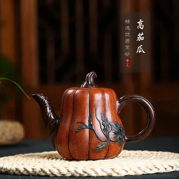 Smėlio puodą parduoti Yixing arbatos rinkinys didmeninė, pagaminti pagal užsakymą, originalios Kasykloje Purvo didelio baklažano melionas puodą pilnas rankinis arbatinukas