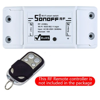 Sonoff RF WiFi Smart Switch Interruptor 433Mhz RF Imtuvas Pažangi Belaidžio Nuotolinio Valdymo Išmaniųjų Namų 