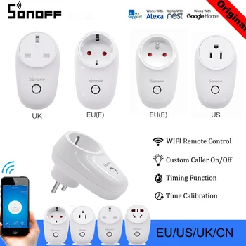 Sonoff S26 WiFi Smart Plug ES MUS UK AS KN Automatikos Išmaniųjų Namų Nuotolinio Lizdas Rinkinys Jungiklis Suderinama su Alexa 
