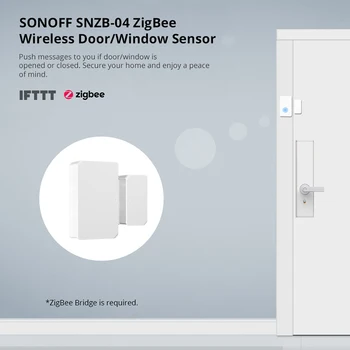 SONOFF SNZB-04 ZigBee Protingo Namo Durų/Langų Jutiklis On/ Off Įspėjimo Pranešimą Per eWeLink programa veikia Su Alexa 