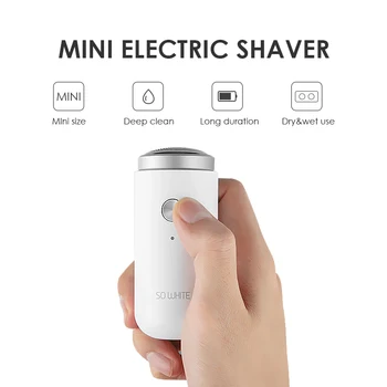 SOOCAS PINJING ED1 Mini Elektrinį skustuvą TAIP BALTA Trumpa Barzda Cutter Razor USB Įkrovimo Nešiojamų Barzda Žoliapjovės Skalbti Vyrai