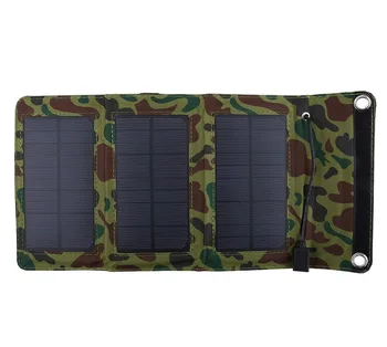 SOONHUA 5W 5V Nešiojamas Saulės baterijų Įkroviklis, Sulankstomas Lauko Vandeniui Mobiliojo Power Bank Su USB Laido Kempingas, Žygiai